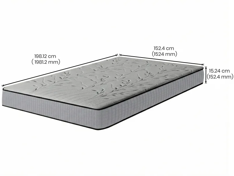 Rio Engineered Wood Queen Bed With Mattress Queen Latex Foam (78 x 60 x 6 inches)
